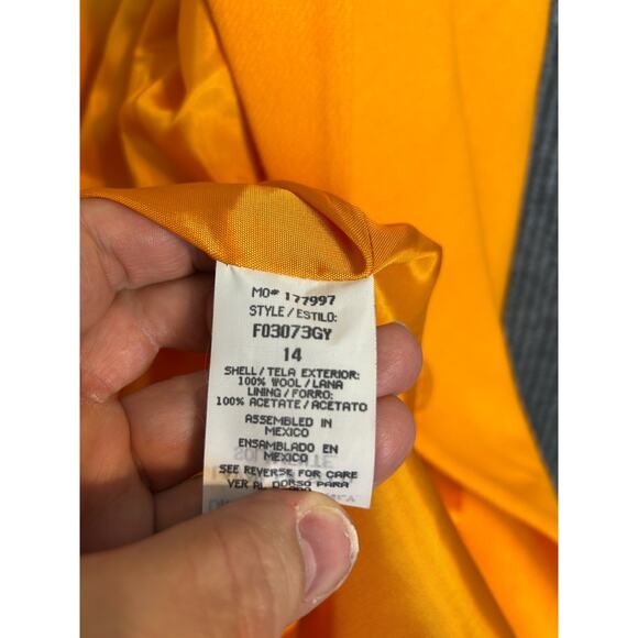 Sag Harbor Women's 14 Wool Blazer Jacket UT Orange Single Button Lined Career - Picture 5 of 8